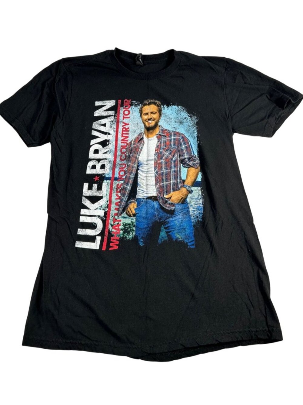 Luke Bryan What Makes You Country Tour Black Concert T-Shirt Size M 100% Cotton